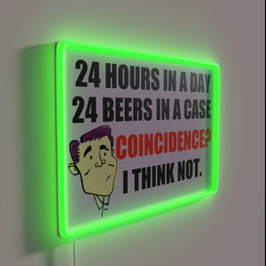 Eye-catching Neon Sign Displaying Beer Quantity in Bold Colorful Letters