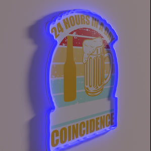 24 hour time loop coincidence theme neon LED sign art