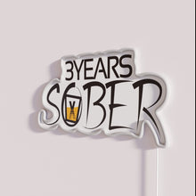 Load image into Gallery viewer, Neon Sobriety Celebration Sign with RGB Colors, 3 Years Sober