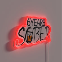 Load image into Gallery viewer, Empowering Six Years of Sobriety with Vibrant RGB Neon Light
