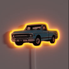 Load image into Gallery viewer, Vintage style light blue 1969 1970 Chevy truck neon sign
