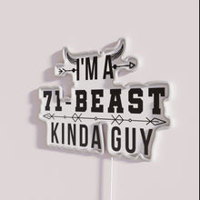 Load image into Gallery viewer, Vibrant &#39;71 Beast Kinda Guy&#39; Red Green Blue Neon Wall Sign