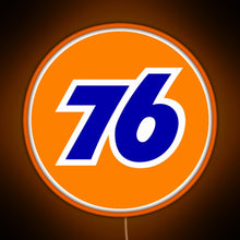 Load image into Gallery viewer, 76 Gas logo RGB neon sign orange