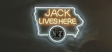 Load image into Gallery viewer, Jack lives here no 7 neon sign IOWA