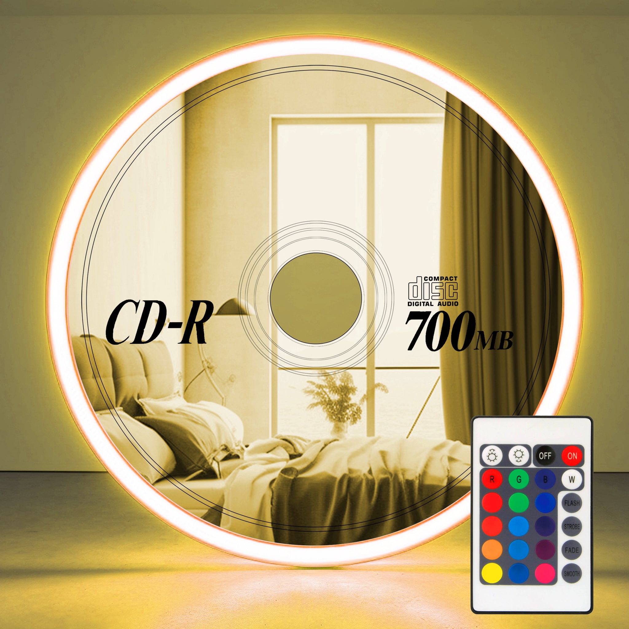 Mirror Cd R File Cd-r Mirror With Rgb Led – Neon Factory