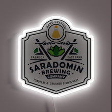 Load image into Gallery viewer, Saradomin Brewing Company neon sign with white LED border
