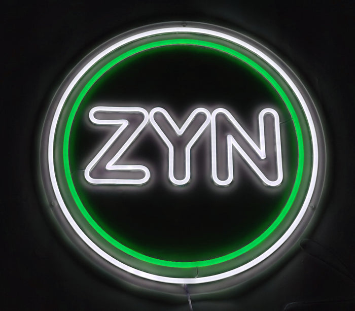 Green ZYN neon sign