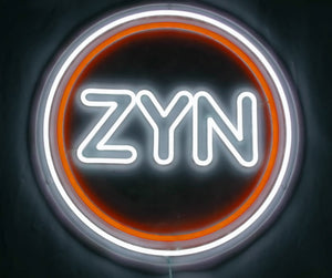 Orange ZYN LED sign
