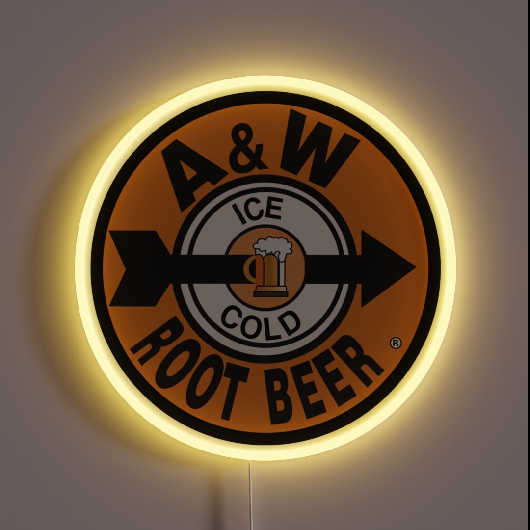 激レア箱付き A&W VINTAGE DESIGNS LED LIGHT BOX A And W Root Beer Vintage Logo Rgb Led Sign – Neon Factory