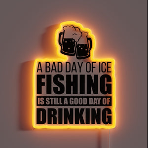 Neon Sign for Rebellious Anglers and Beer Enthusiasts at Night