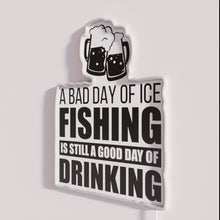 Load image into Gallery viewer, Neon Ice Fishing Pub Decor for Beer Loving Anglers Everywhere