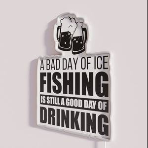 Neon Ice Fishing Pub Decor for Beer Loving Anglers Everywhere