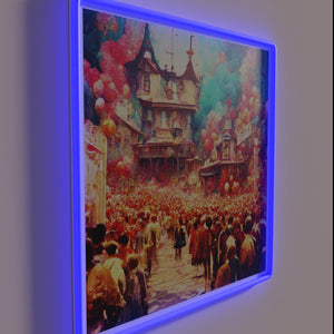 Neon lit harmony symbol wall decoration for modern living spaces.