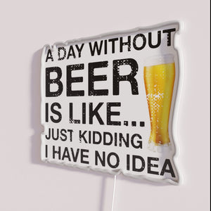 RGB Neon Sign for Beer Lovers with Humorous Anti-Dry Spell