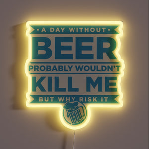 Quirky Neon Sign for Beer Lovers and Those Who Question Sanity