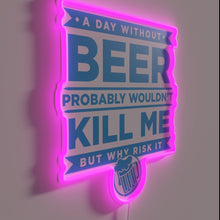 Load image into Gallery viewer, Whimsical beer lover&#39;s warning to take drinking habits seriously always.