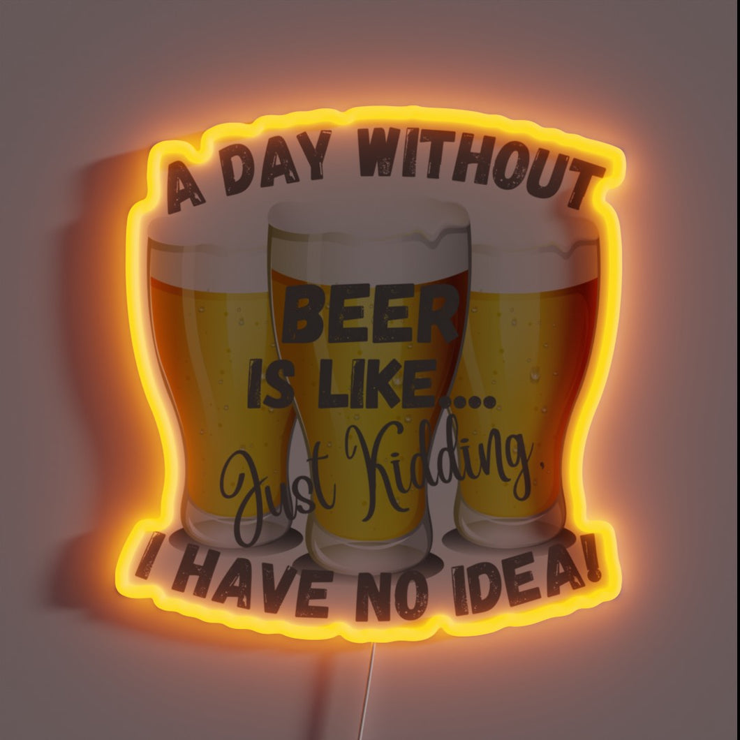 Vibrant RGB LED Sign Depicting a Day Without Beer