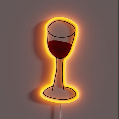 Vibrant RGB neon glow illuminates a perfect glass of wine.