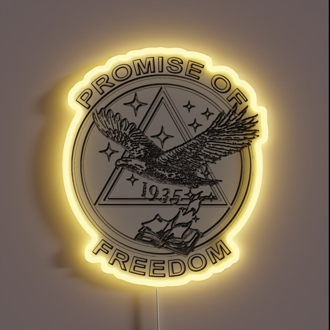 Embracing hope and freedom with vibrant neon lights ablaze