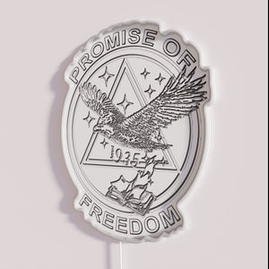 Freedom neon sign banding red green hues of vibrant promise