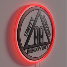 Load image into Gallery viewer, Vibrant AA symbol in bold white LED neon lighting design