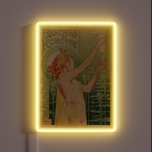 Vintage 1920s-Style Absinthe Advertising Sign in Bold RGB Neon Glow
