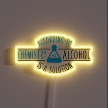 Load image into Gallery viewer, Neon bar sign chemistry definition of alcohol in bright colors