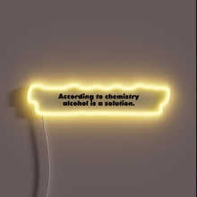 Load image into Gallery viewer, Chemistry Lab Decoration Sign: Alcohol Definition in Bold Neon Letters