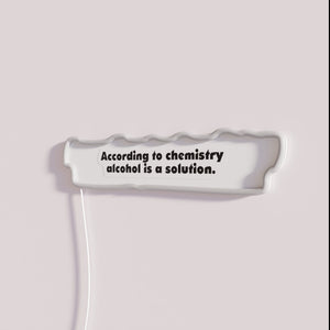 RGB Neon Sign Accurately Representing Chemistry's Solution Definition Concept Graphic