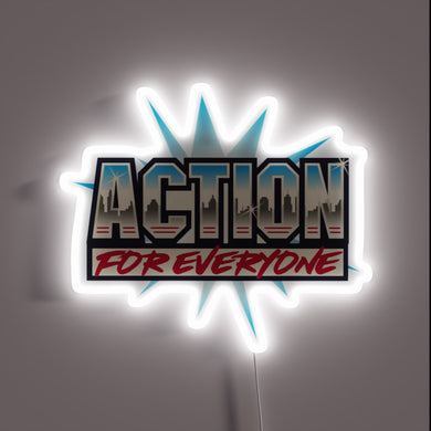 Electric AE logo illuminated in vibrant main RGB neon colors