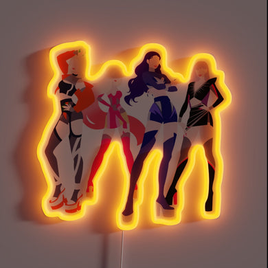 Elegant Aespa logo in vibrant RGB neon light display.