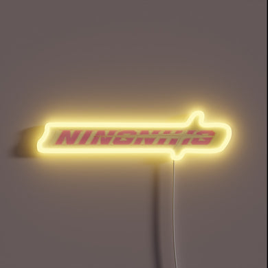 Aespa-themed neon sign featuring colorful RGB accents and sweet licorice.