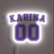 Load image into Gallery viewer, Neon K-POP inspired varsity letter sign with vibrant multicolor LED.