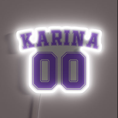 Neon K-POP inspired varsity letter sign with vibrant multicolor LED.