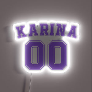 Neon K-POP inspired varsity letter sign with vibrant multicolor LED.