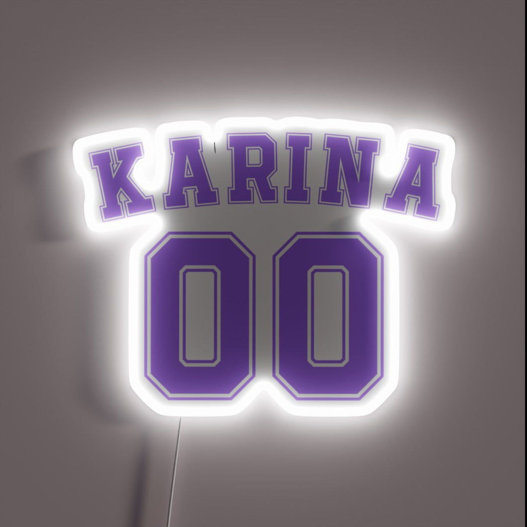 Neon K-POP inspired varsity letter sign with vibrant multicolor LED.