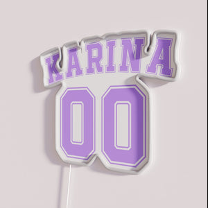 Neon Aespa Karina Varsity LED Sign for Fandom Decoration Enthusiasts