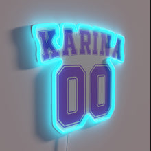 Load image into Gallery viewer, Aesthetic Aespa Karina Varsity RGB Neon Sign for K-Pop Fans
