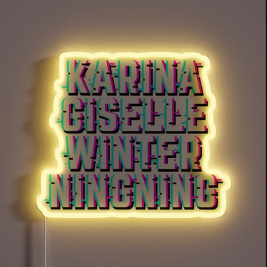 Aespa members' iconic neon sign with customizable RGB lighting effects.