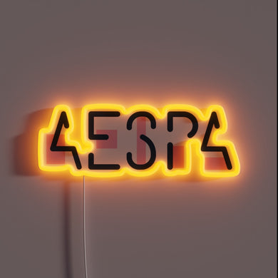 Elegant minimalist neon sign with vibrant RGB color shifting display