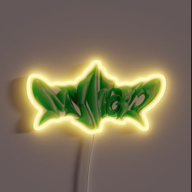 Neon Sign with Aespa's Vibrant 3D LOGO in Green