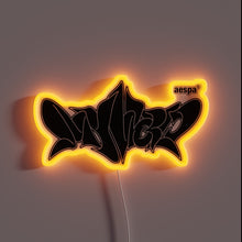Load image into Gallery viewer, Vibrant AESPA My World logo in radiant RGB neon lights