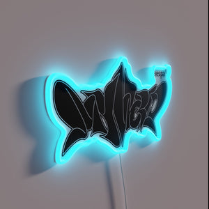Aesthetic Aespa logo in vibrant, full color neon lighting design