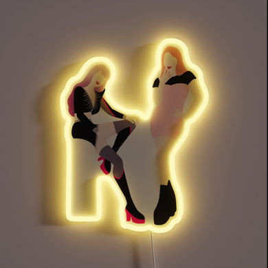 Ae Girl Group Icons Ning Ning and Giselle Neon Sign