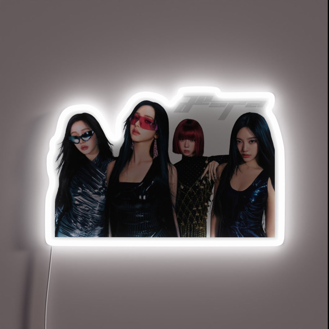 Aespa-inspired RGB neon sign for K-pop fans and enthusiasts.
