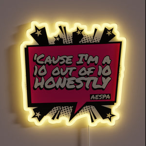 Aespa-themed neon sign with RGB lights for K-pop enthusiasts