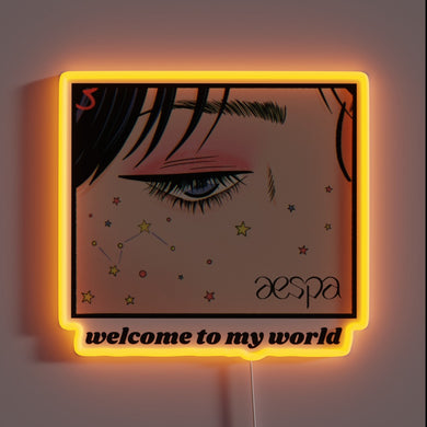 Aespa Official Neon Sign, Aesthetic K-Pop Decoration for Enthusiast