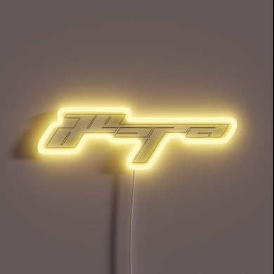 Aespa Whiplash logo illuminated in vibrant white neon lighting