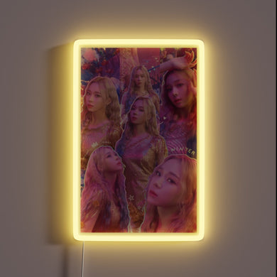 RGB Neon Sign featuring Aespa's Iconic Winter Collage Design