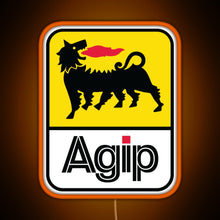 Load image into Gallery viewer, AGIP Lubricants Logo 1968 1998 RGB neon sign orange
